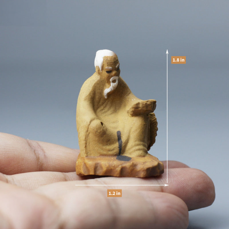 Chinesische Schlammfiguren 3er-Set | Handgefertigtes Bonsai-Dekor