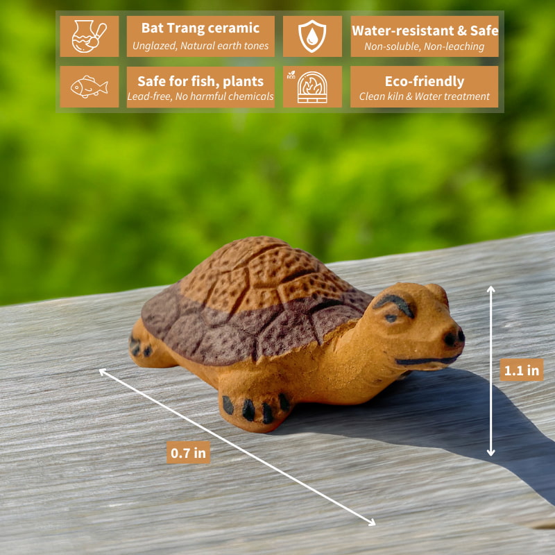Miniature Ceramic Turtle Figurine | Bonsai, Aquarium & Garden Decor