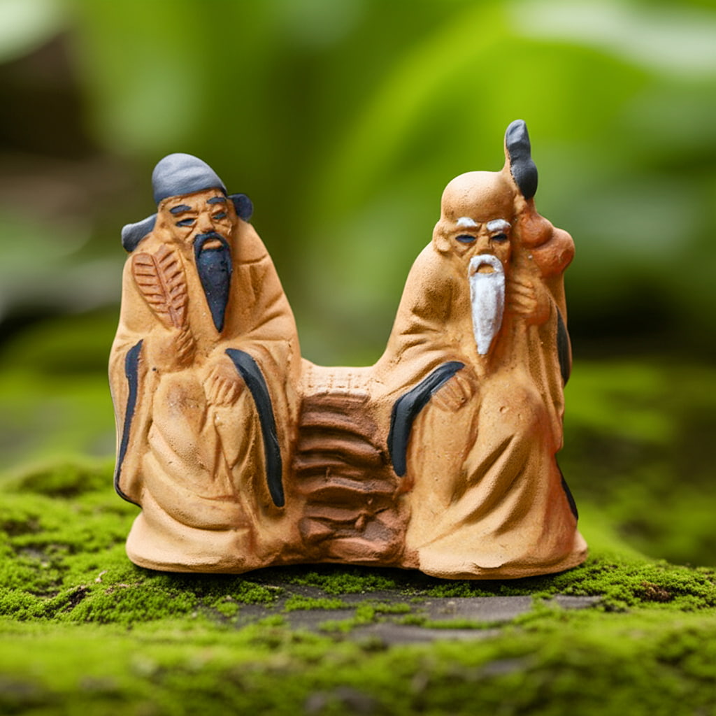 Chinese Mudmen Figurines for Bonsai Decor