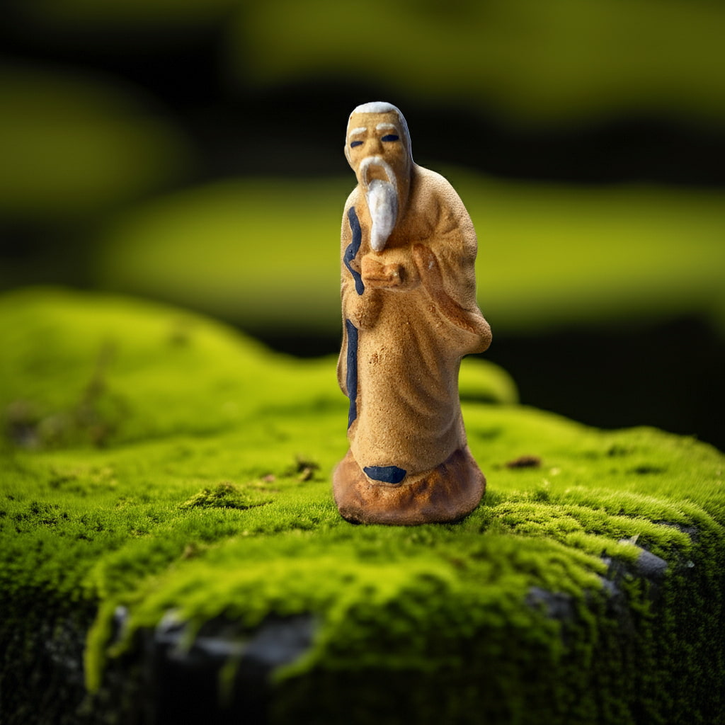 Handcrafted Mudman Figurine with White Beard