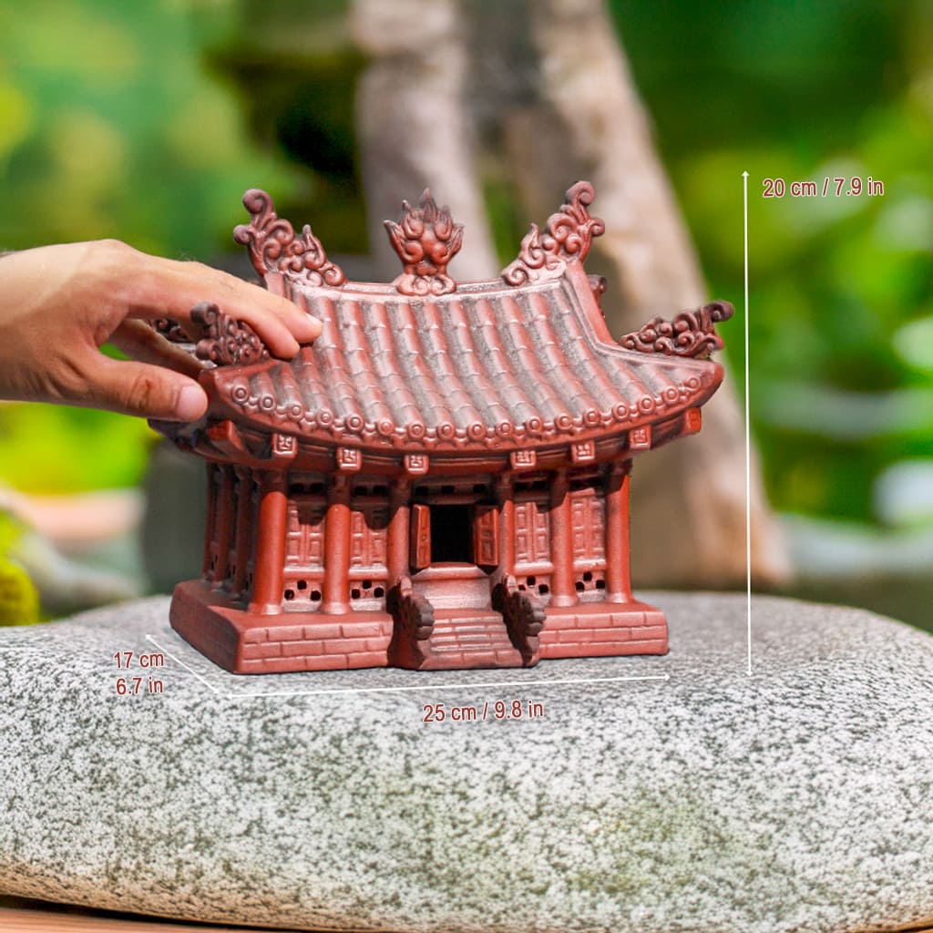 Size of large pagoda statue. Handcrafted for bonsai decor, a Zen garden pagoda statue for bonsai decor.