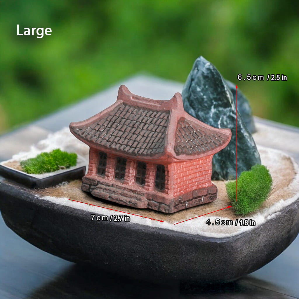 Asiatisches Minihaus | Bonsai-Figur & Aquarium-Dekor
