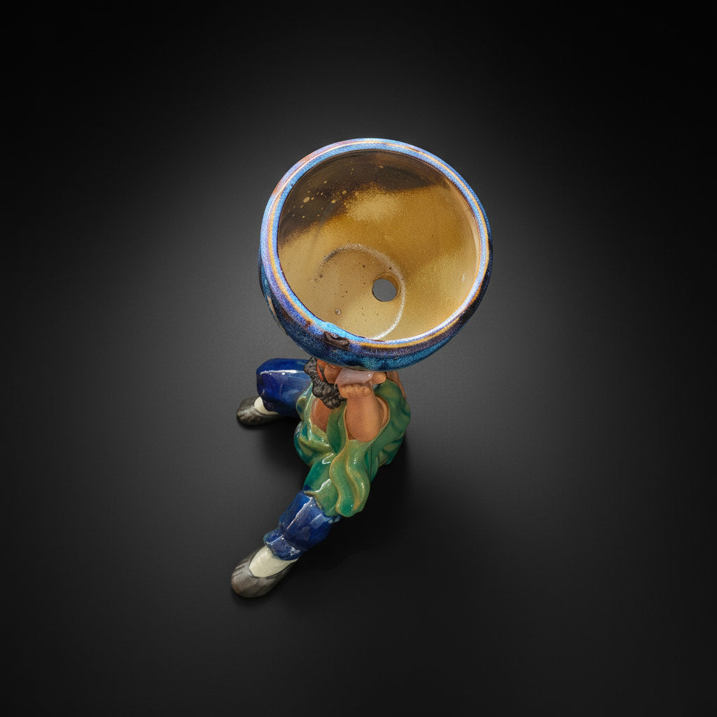 Lu Zhishen "Strong Man" Lifting Pot | Ceramic | 13.4" H