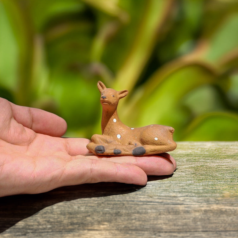 Ceramic Doe and Fawn Figurine