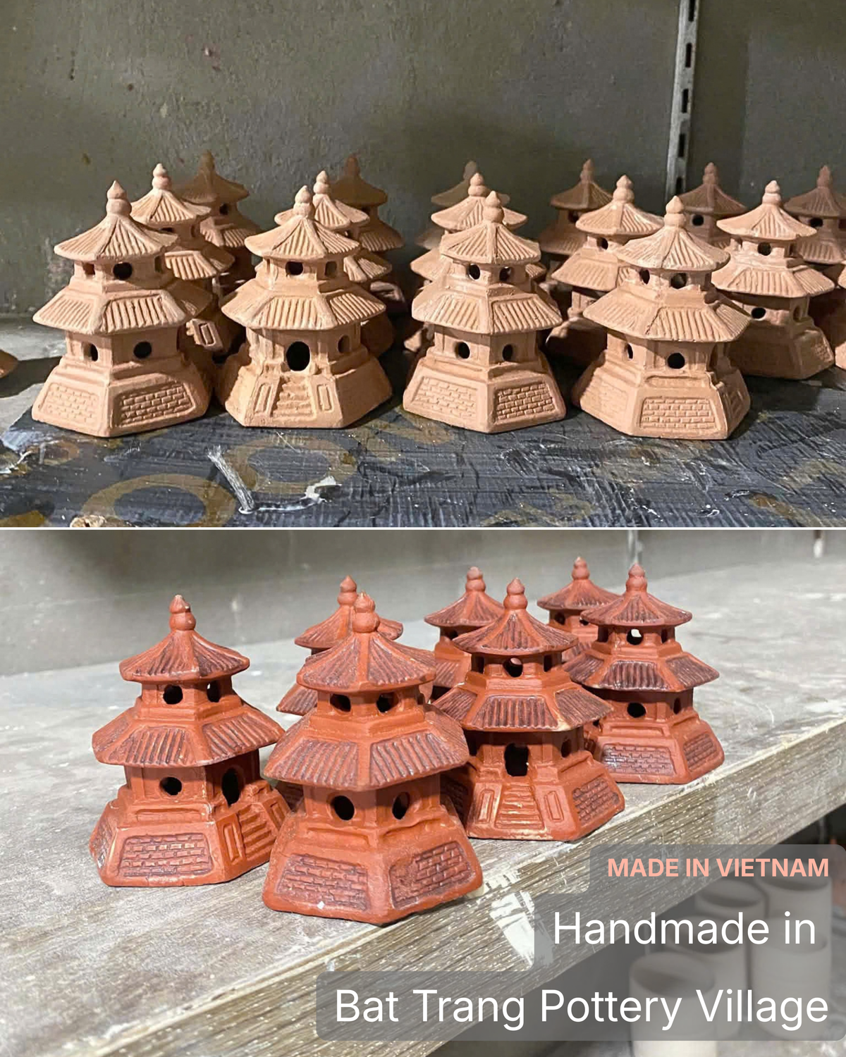 Bonsai Fertilizer Basket Holder, Ceramic Pagoda with Stainless Steel Basket