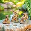Set of 3 Ceramic Fishermen Figurines | Handcrafted | 2.8" - 4.1" H