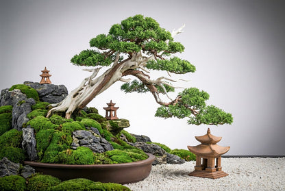 Miniature Japanese Pagoda Set (3 pcs) | Ceramic | 3.9" H