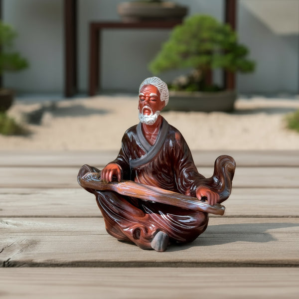 Musician Sage Figurine | Glazed Ceramic | 6.7