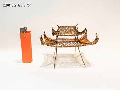 Hand-Woven Copper Pagoda | Wide Architecture (4")