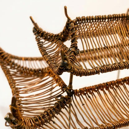 Hand-Woven Copper Pagoda | Wide Architecture (4")