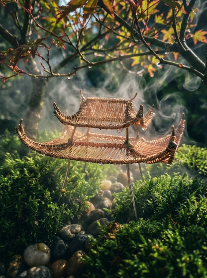 Hand-Woven Copper Pagoda | Wide Architecture (4")