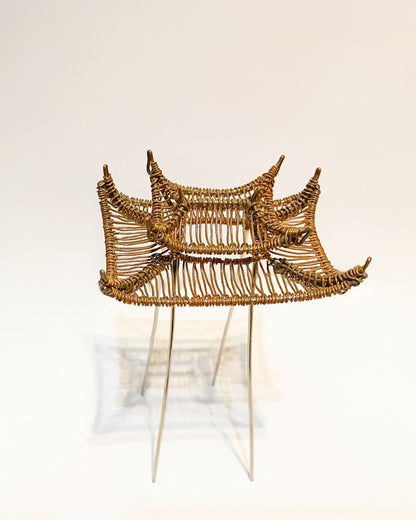 Hand-Woven Copper Pagoda | Vertical Architecture (4.8")