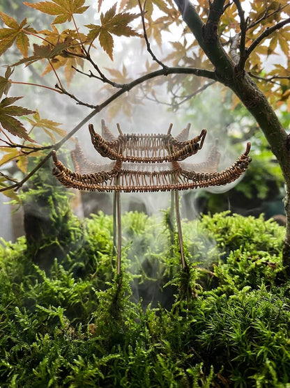 Hand-Woven Copper Pagoda | Vertical Architecture (4.8")