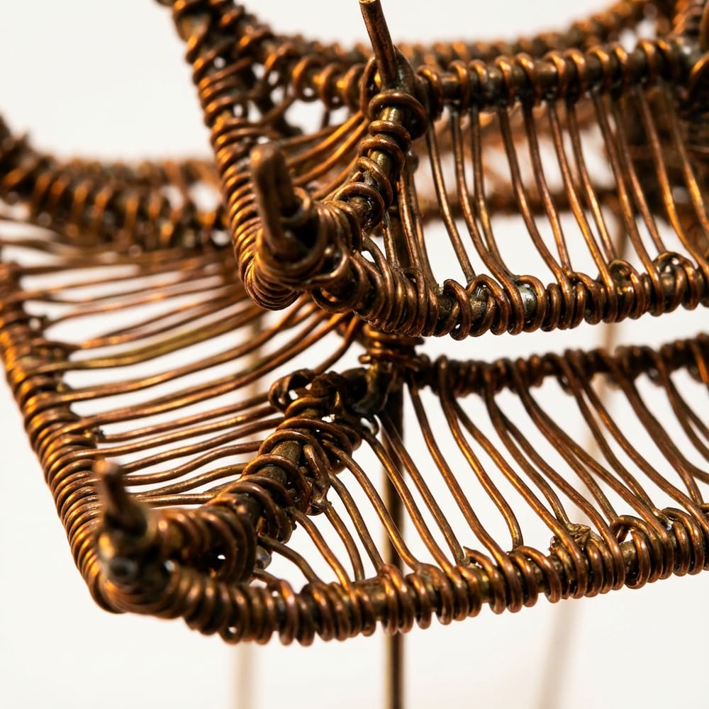 Hand-Woven Copper Pagoda | Vertical Architecture (4.8")