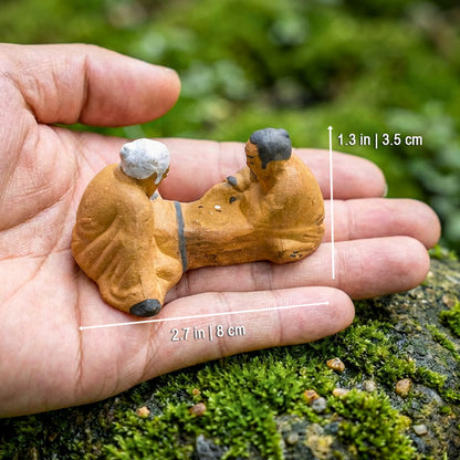 Schach spielende Schlammmänner-Figuren (Set) | Bonsai-Dekor