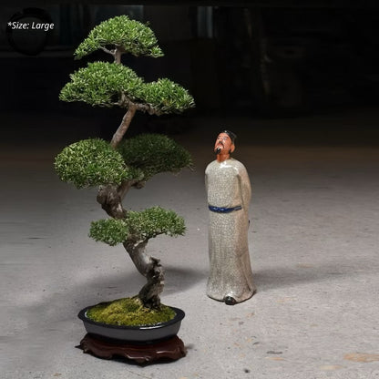 Li Bai Poet Mudman Figurine for Bonsai Displays | Cracked Glaze Ceramic