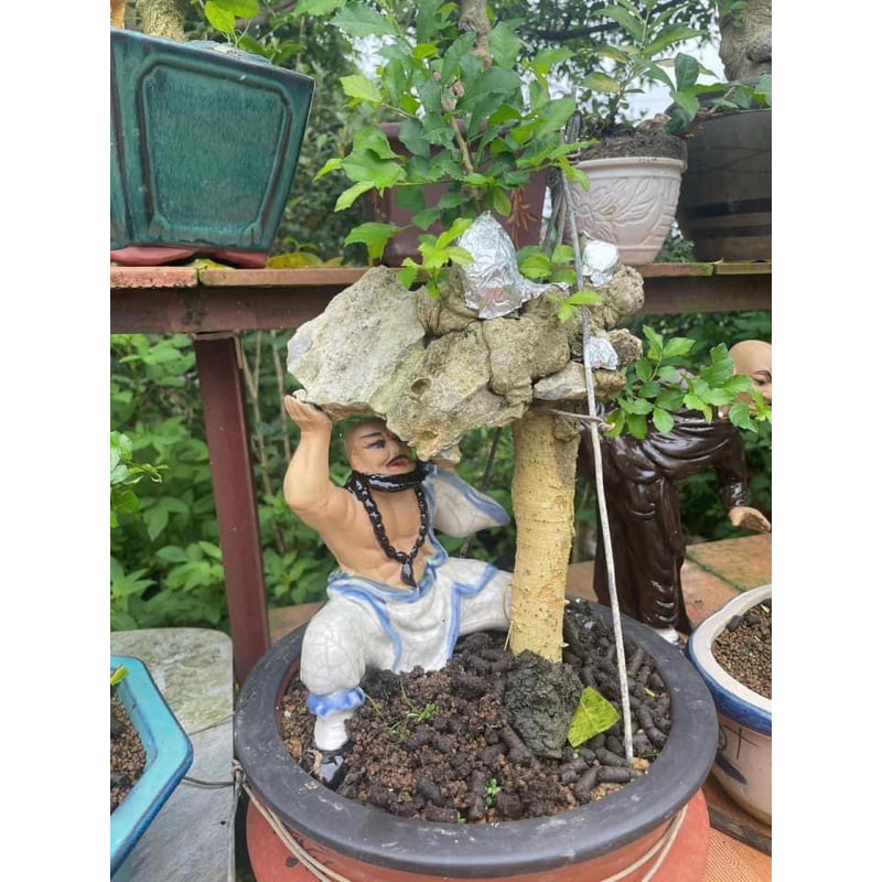 Lu Zhishen Figurine Bonsai Planter | Unique Ceramic Statue Pot