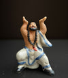 Lifting Monk Support Figure | Glazed Ceramic | 7.8" H