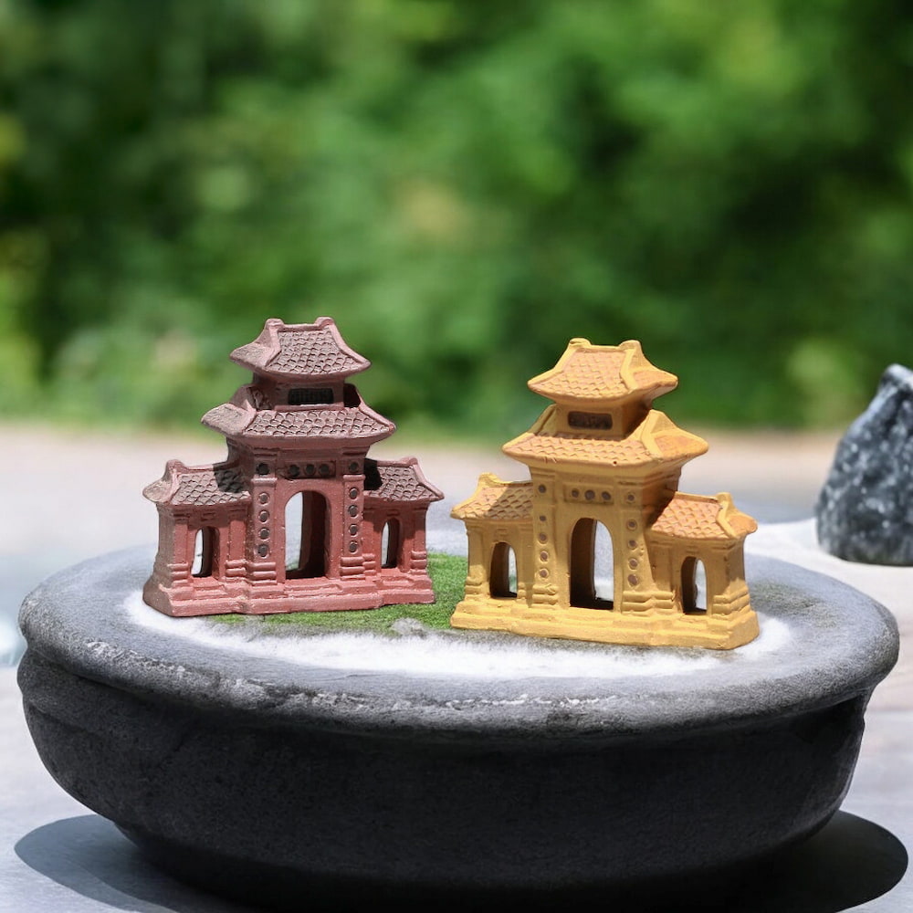 Vietnamese Ceramic Three Entrance Gate Figurine