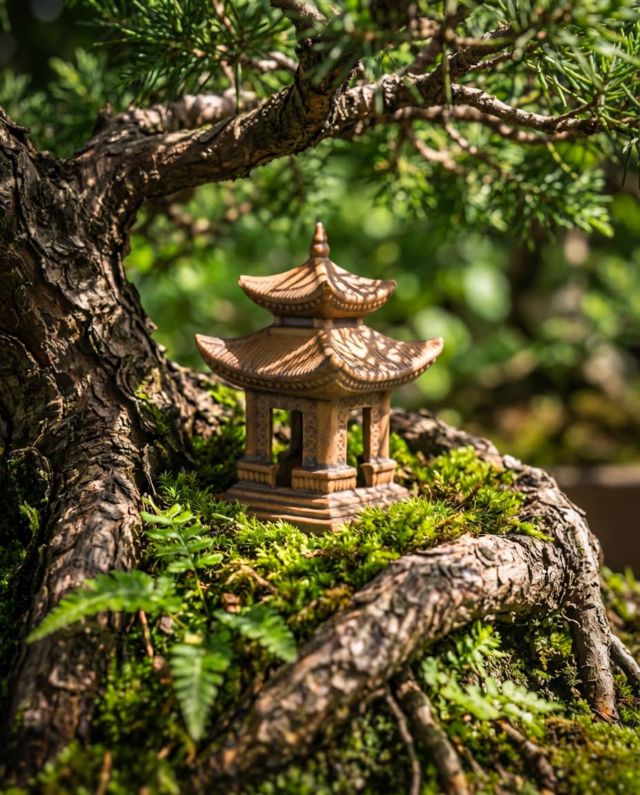 Miniature Japanese Pagoda Set (3 pcs) | Ceramic | 3.9" H