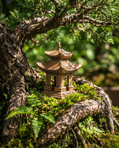 Miniature Japanese Pagoda Set (3 pcs) | Ceramic | 3.9" H