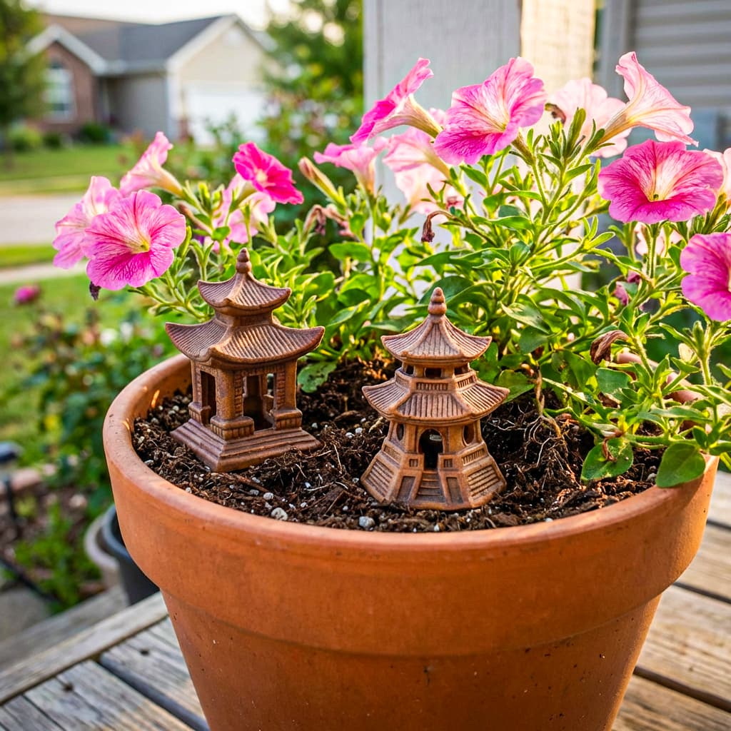 Miniature Japanese Pagoda Set (3 pcs) | Ceramic | 3.9" H