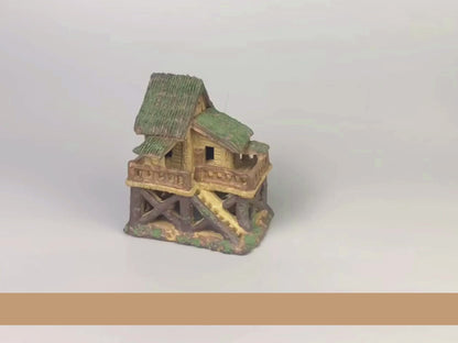 Miniature House with Green Roof (Ceramic)