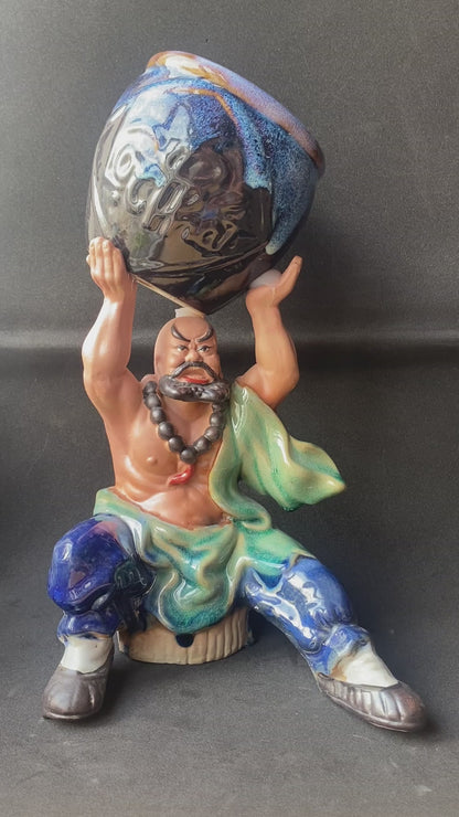 Lu Zhishen "Mighty Warrior" Bonsai Statue Pot