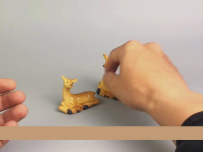 Ceramic Doe and Fawn Figurine