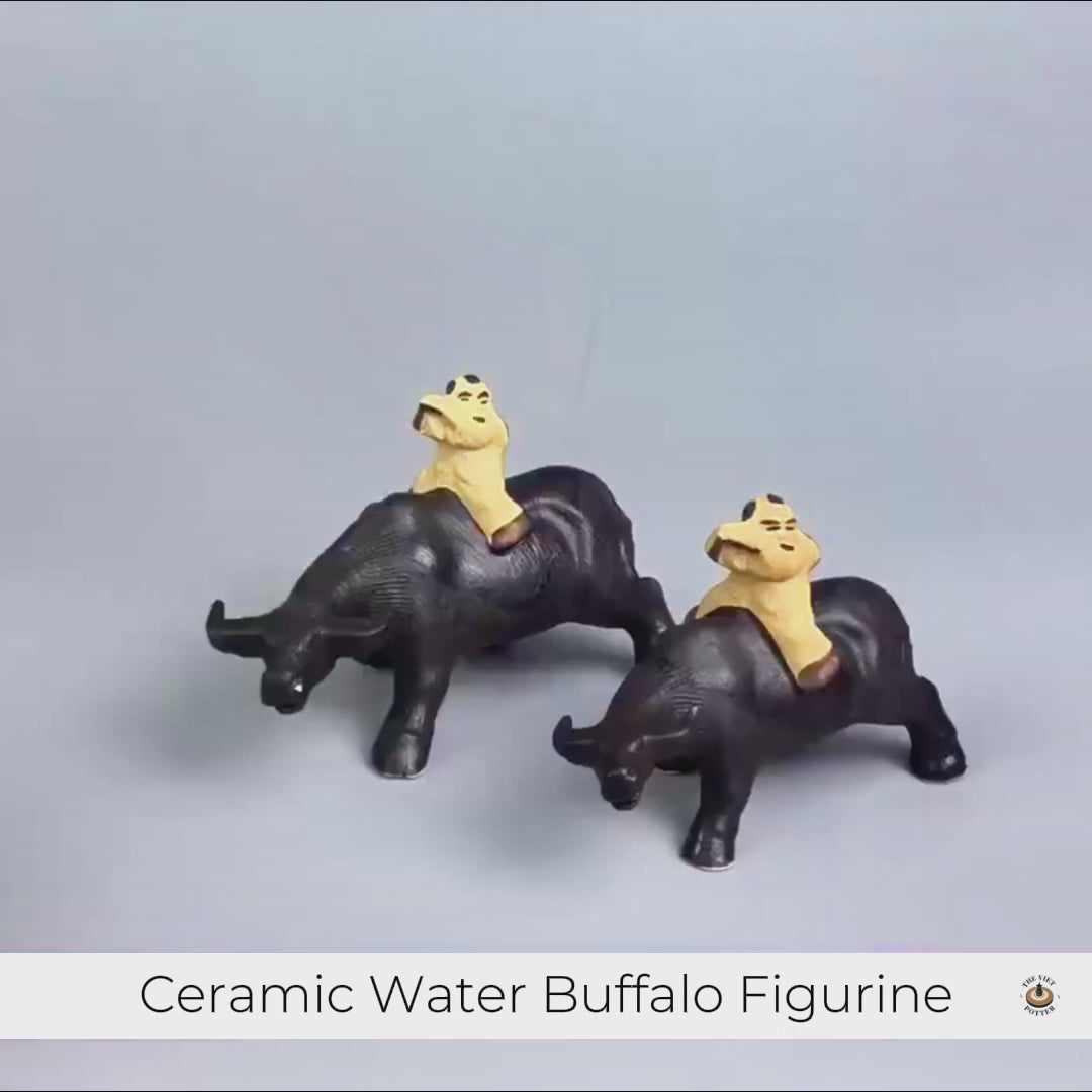 陶器の水牛の置物：「水牛の少年」 | The Viet Potter